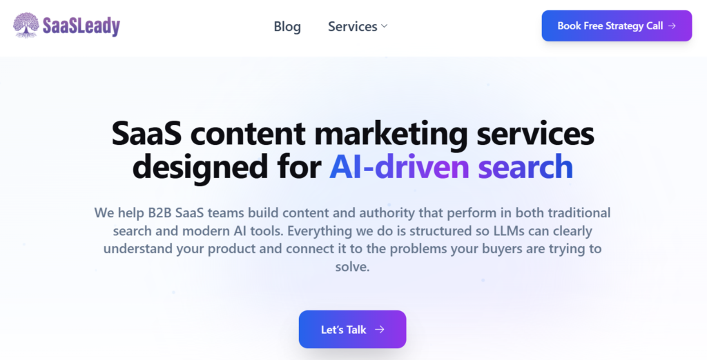 SaaS content marketing agency for AI visibility